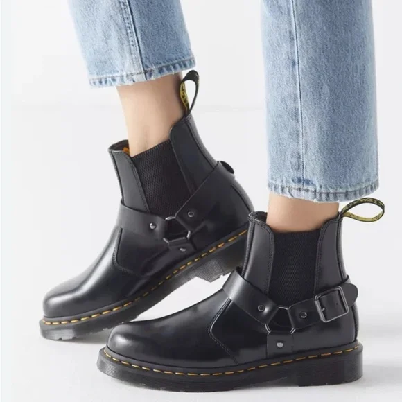 Dr. Martens Men’s Wilcox Smooth Leather Buckle Boots EUR 47 Size 13 NEW - Picture 2 of 13